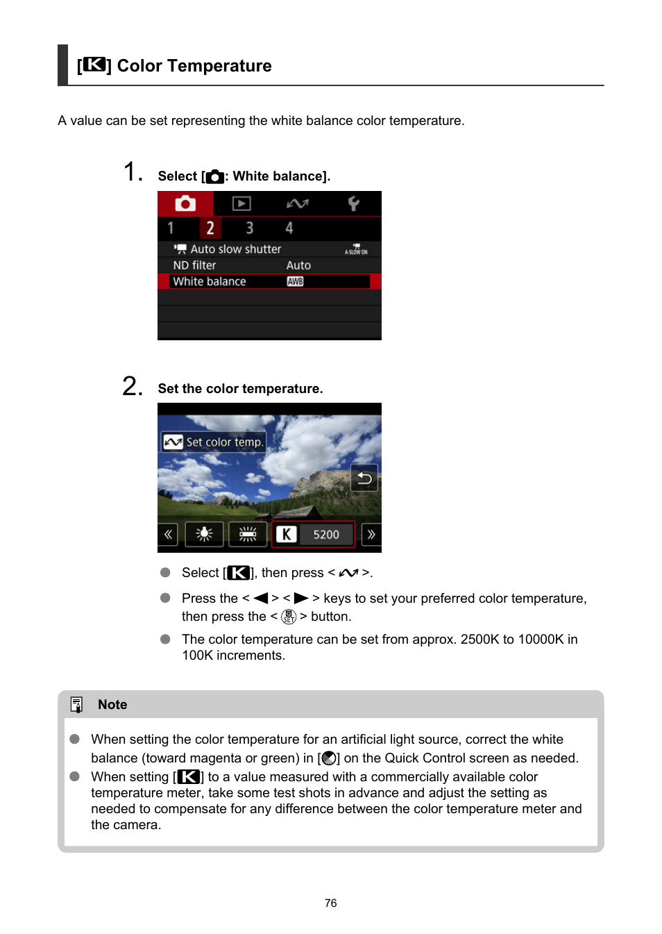 Color temperature | Canon PowerShot V10 Vlog Camera (Black) User Manual | Page 76 / 288