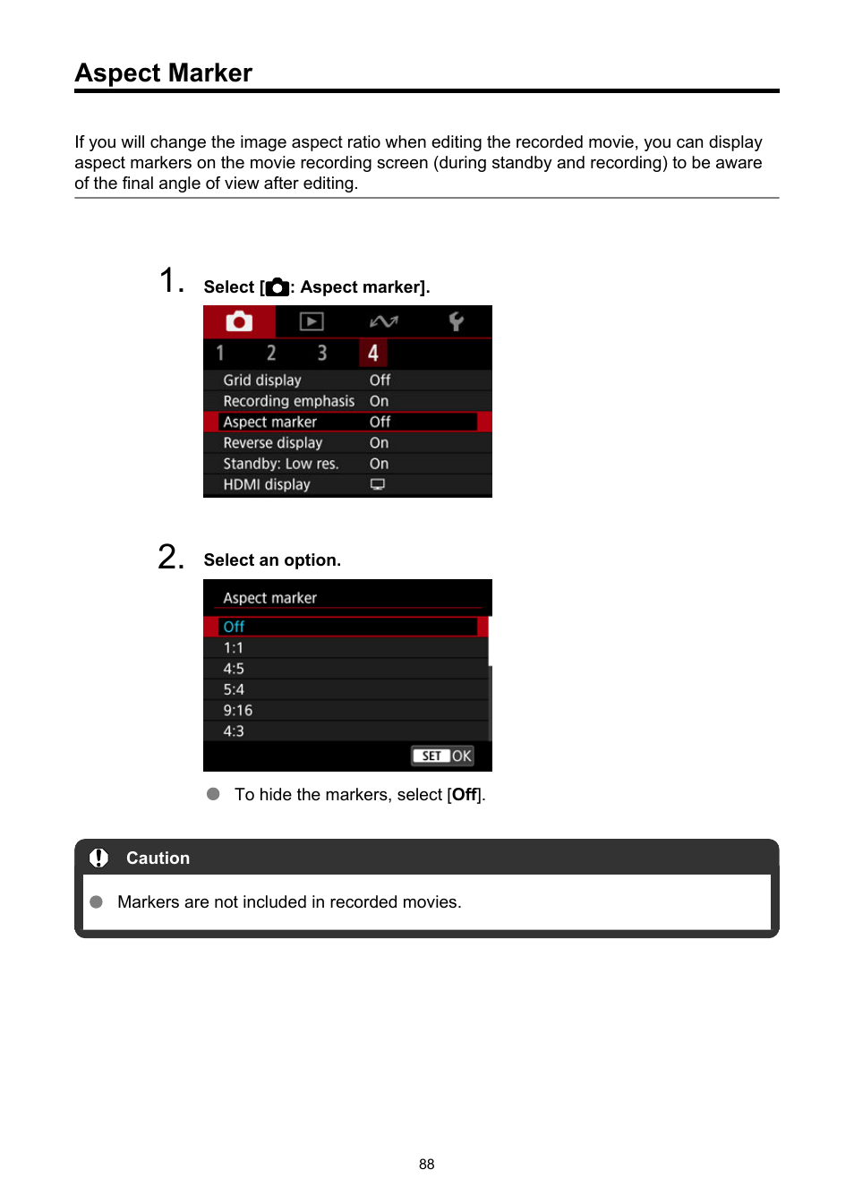 Aspect marker | Canon PowerShot V10 Vlog Camera (Black) User Manual | Page 88 / 288