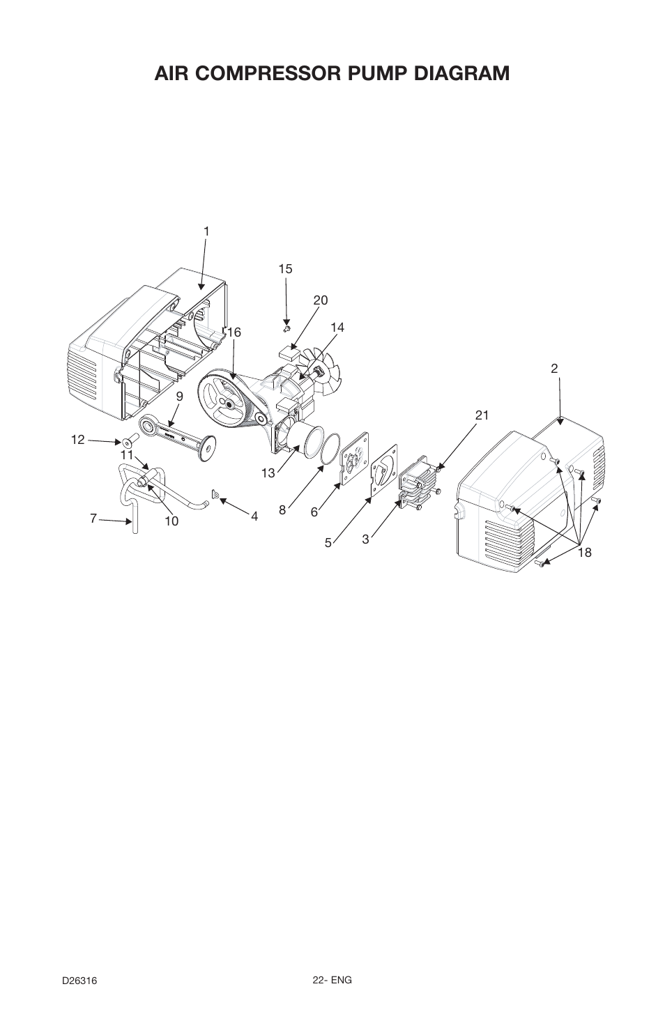 Air compressor pump diagram | Delta 66-202 User Manual | Page 22 / 24