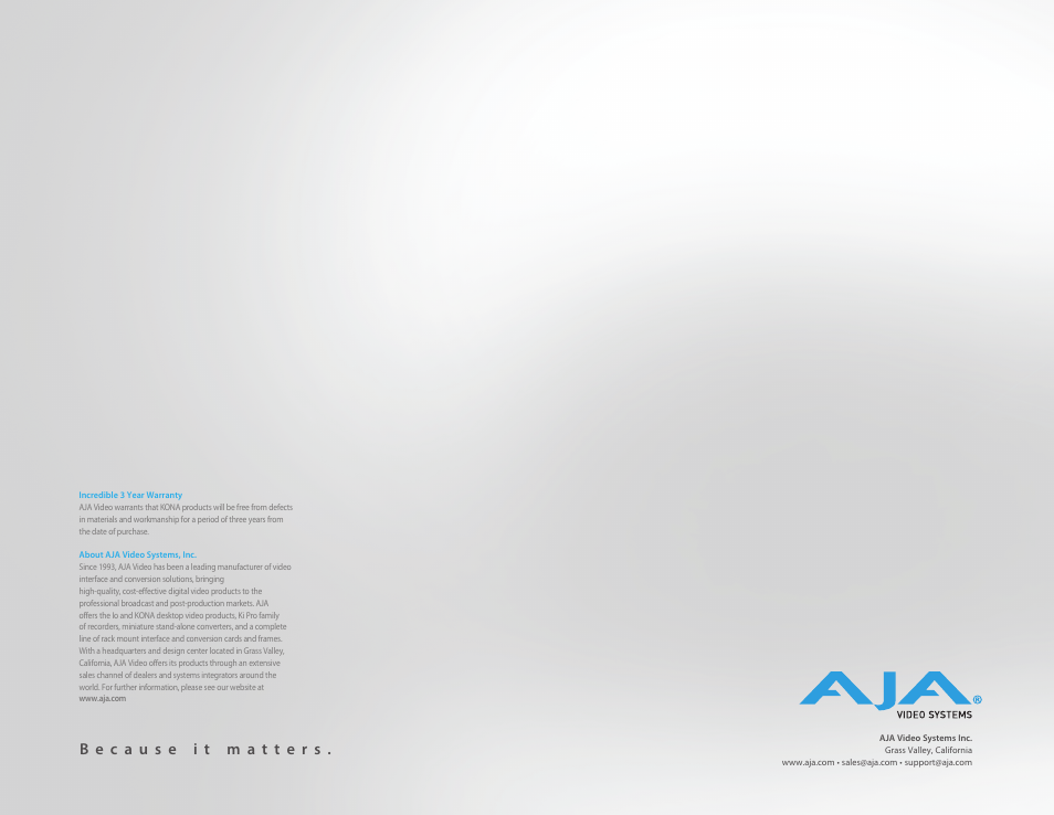AJA KONA LHi Capture Card User Manual | Page 12 / 12
