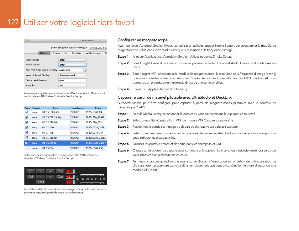 Utiliser votre logiciel tiers favori | Blackmagic Design DeckLink Studio 4K Capture & Playback Card User Manual | Page 127 / 295