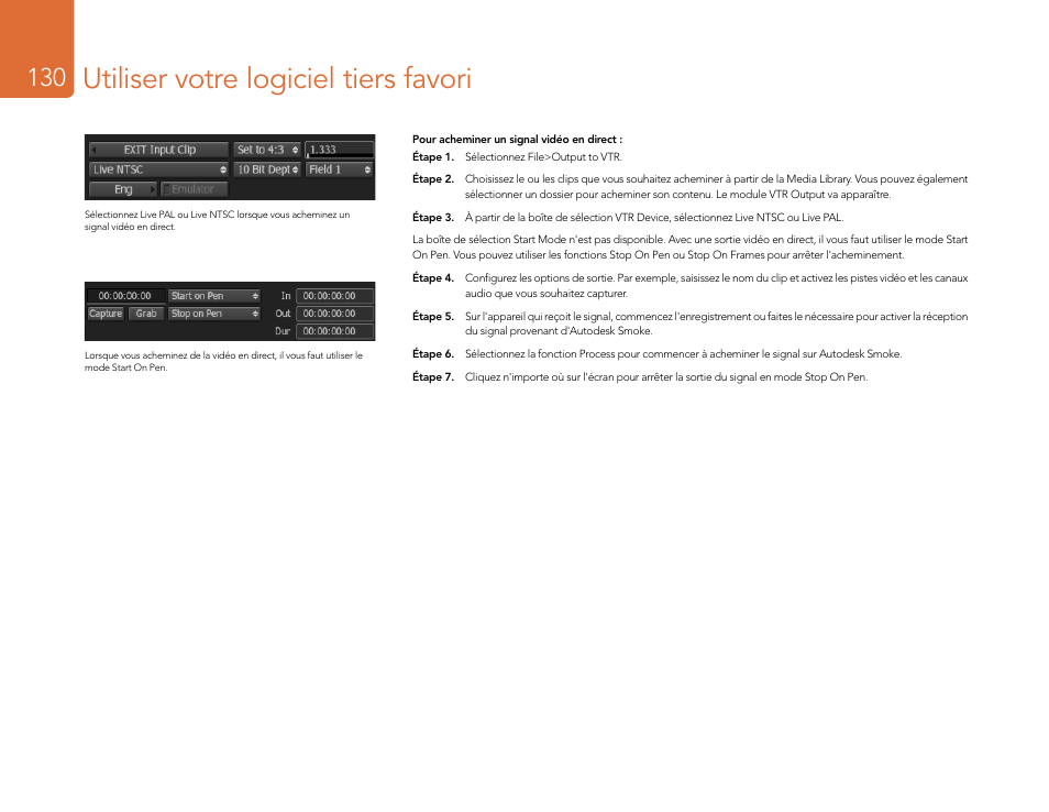 Utiliser votre logiciel tiers favori | Blackmagic Design DeckLink Studio 4K Capture & Playback Card User Manual | Page 130 / 295