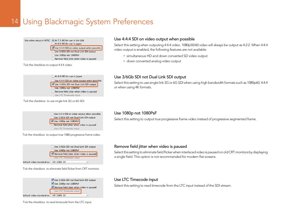 Using blackmagic system preferences | Blackmagic Design DeckLink Studio 4K Capture & Playback Card User Manual | Page 14 / 295