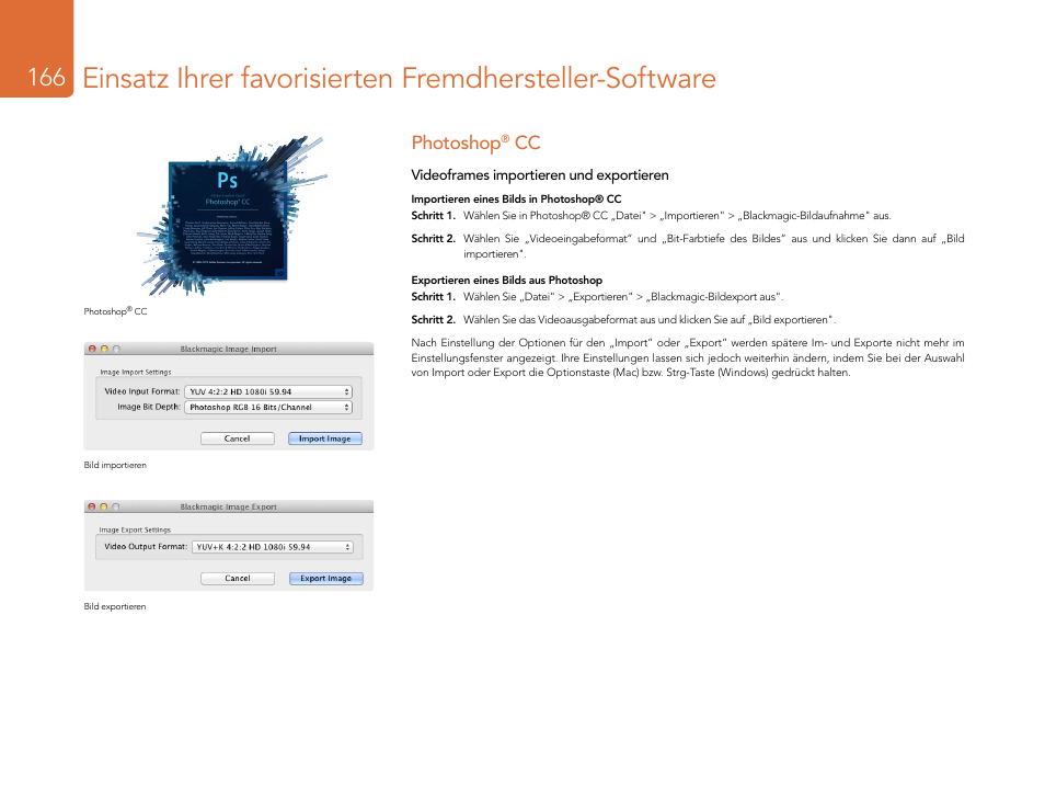 Photoshop® cc, Photoshop | Blackmagic Design DeckLink Studio 4K Capture & Playback Card User Manual | Page 166 / 295