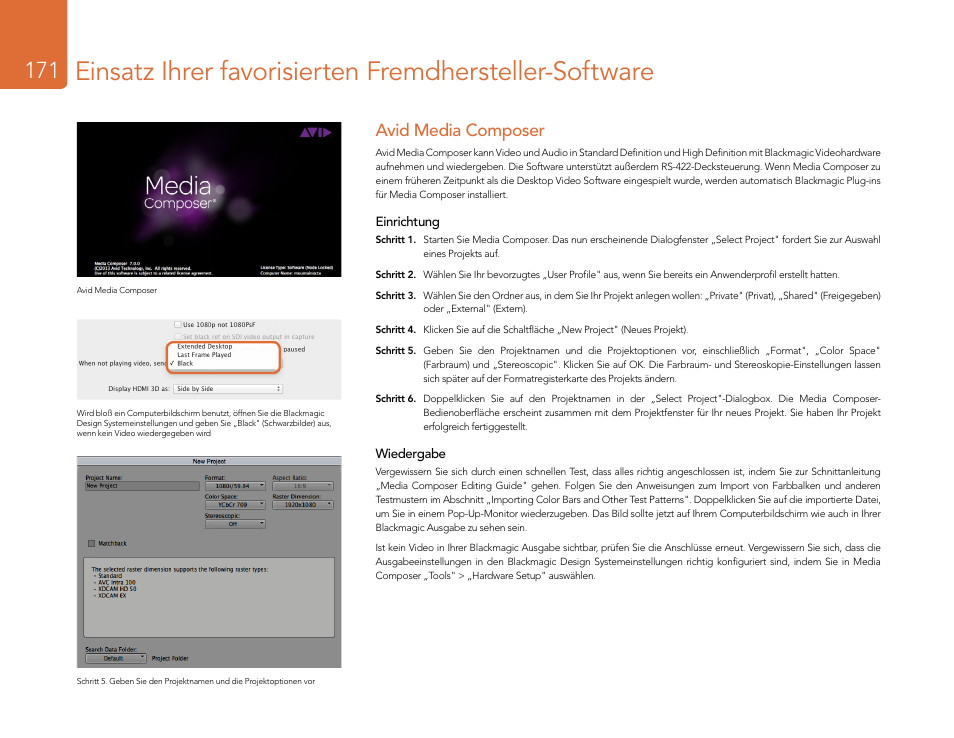 Avid media composer | Blackmagic Design DeckLink Studio 4K Capture & Playback Card User Manual | Page 171 / 295