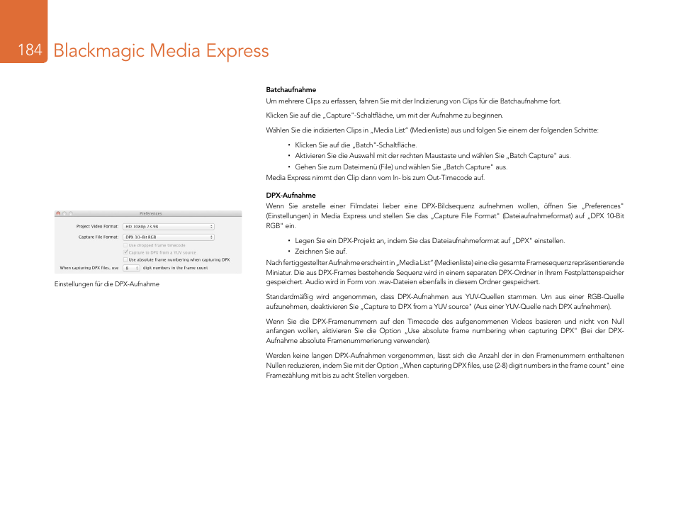 Blackmagic media express | Blackmagic Design DeckLink Studio 4K Capture & Playback Card User Manual | Page 184 / 295