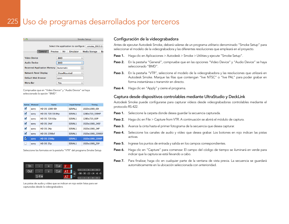 Uso de programas desarrollados por terceros | Blackmagic Design DeckLink Studio 4K Capture & Playback Card User Manual | Page 225 / 295