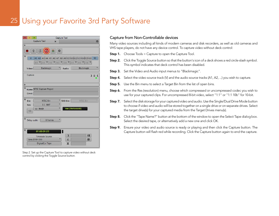 Using your favorite 3rd party software | Blackmagic Design DeckLink Studio 4K Capture & Playback Card User Manual | Page 25 / 295