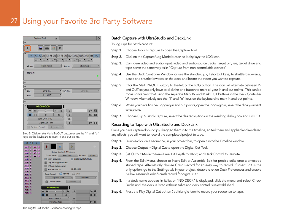 Using your favorite 3rd party software | Blackmagic Design DeckLink Studio 4K Capture & Playback Card User Manual | Page 27 / 295