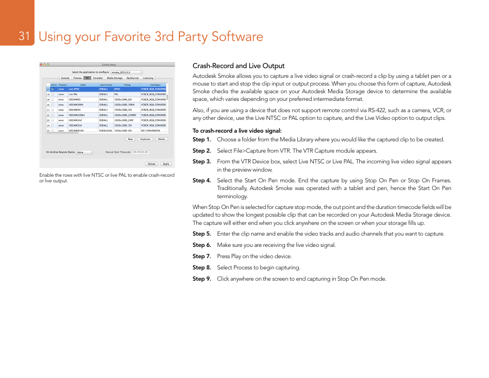 Using your favorite 3rd party software | Blackmagic Design DeckLink Studio 4K Capture & Playback Card User Manual | Page 31 / 295