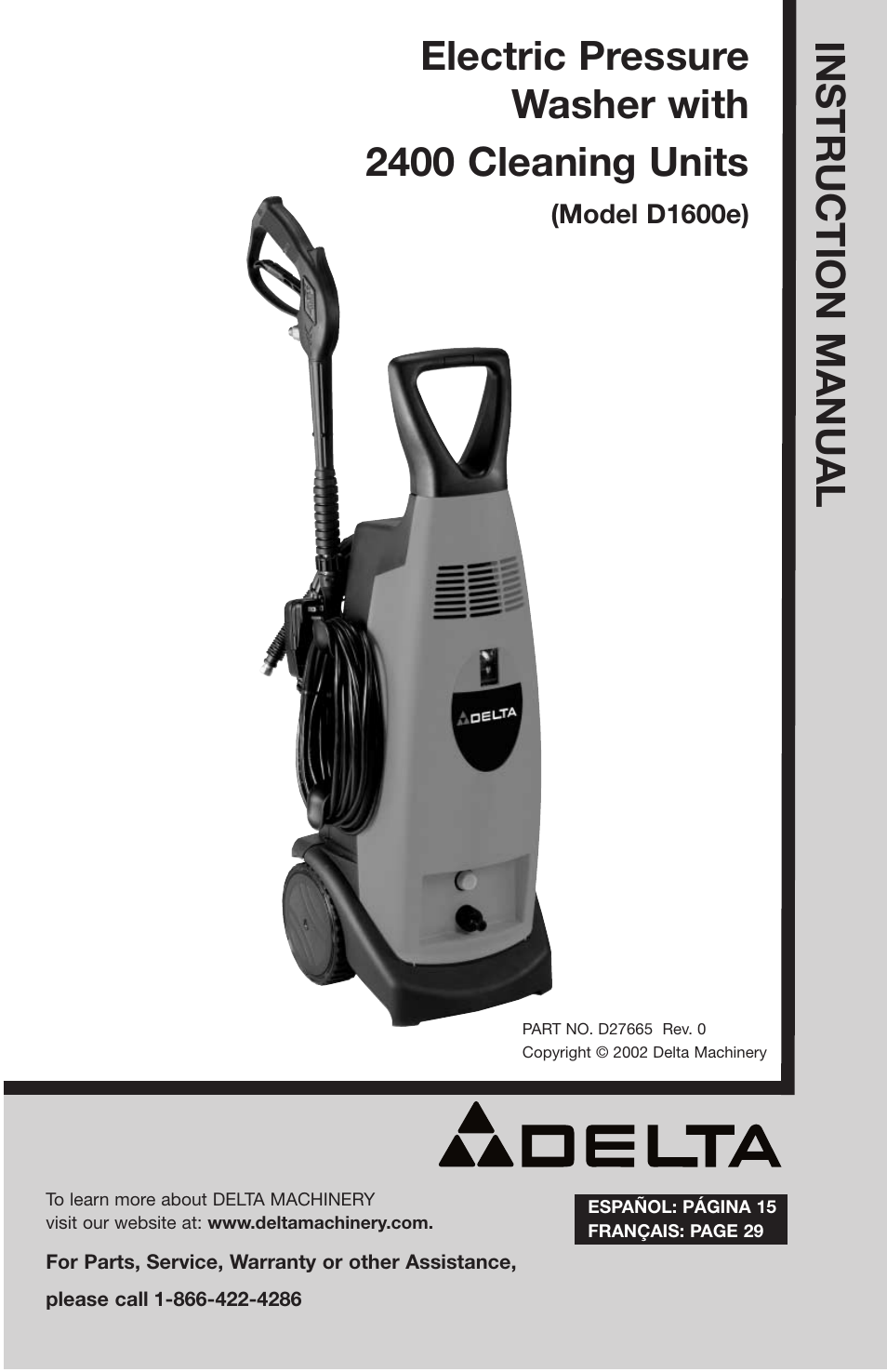 Delta D1600e User Manual | 14 pages