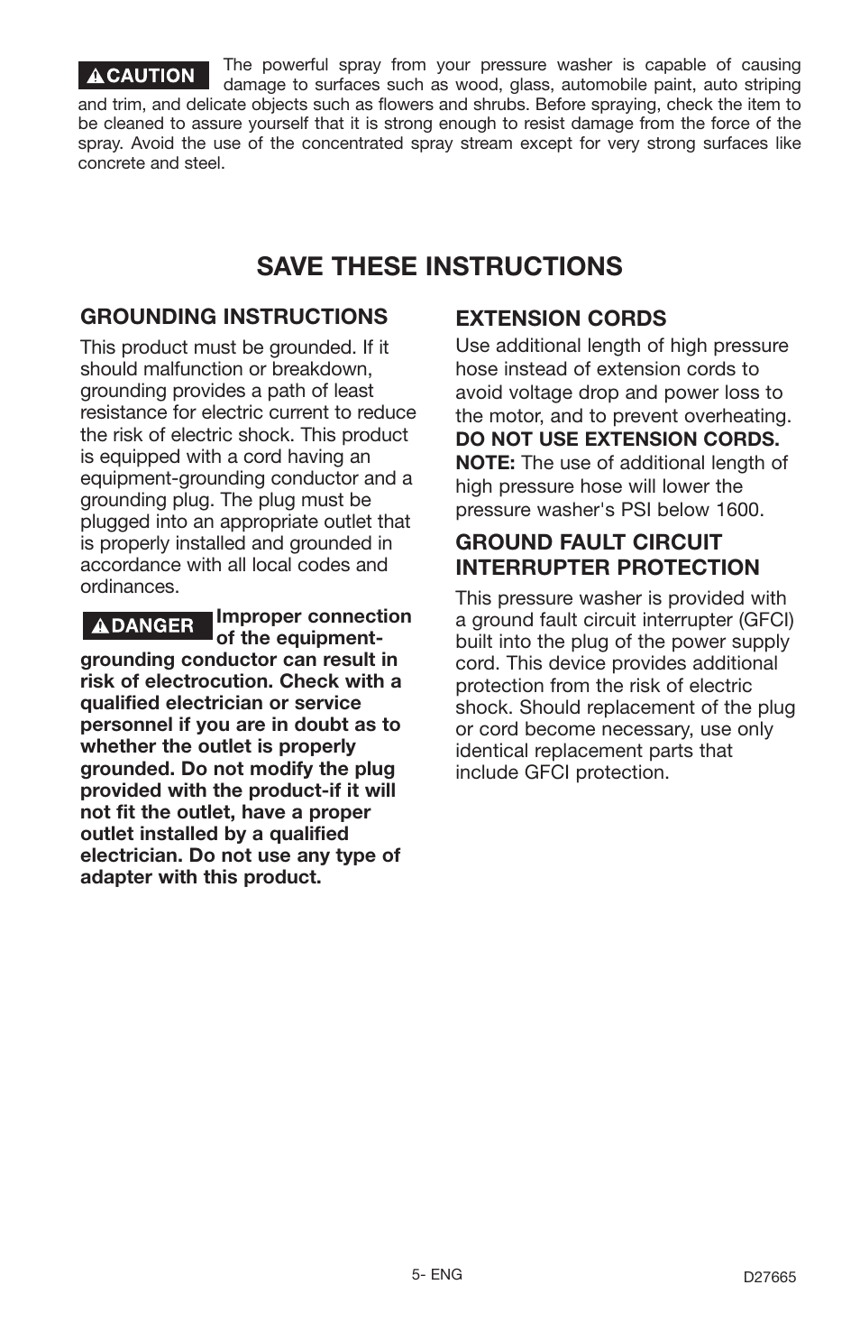 Save these instructions | Delta D1600e User Manual | Page 5 / 14