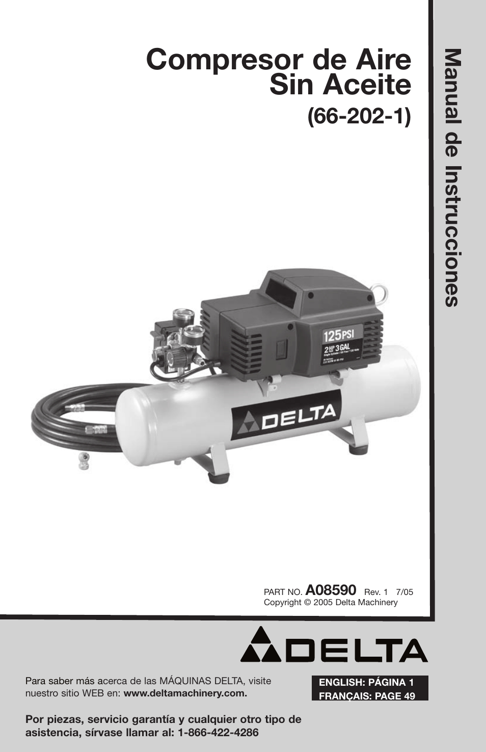 Compresor de aire sin aceite, Manual de instrucciones | Delta A08590 User Manual | Page 21 / 60