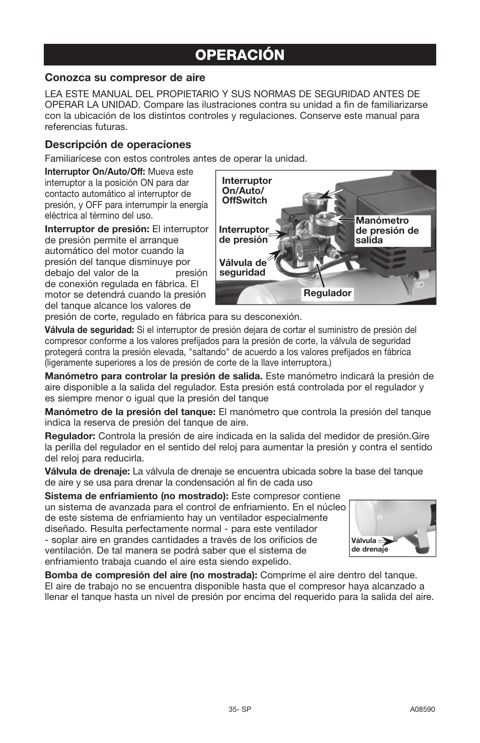 Operación | Delta A08590 User Manual | Page 31 / 60