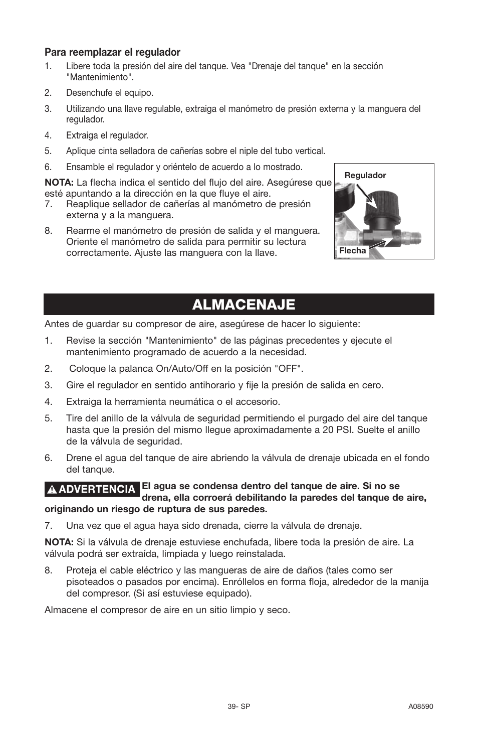 Almacenaje | Delta A08590 User Manual | Page 35 / 60