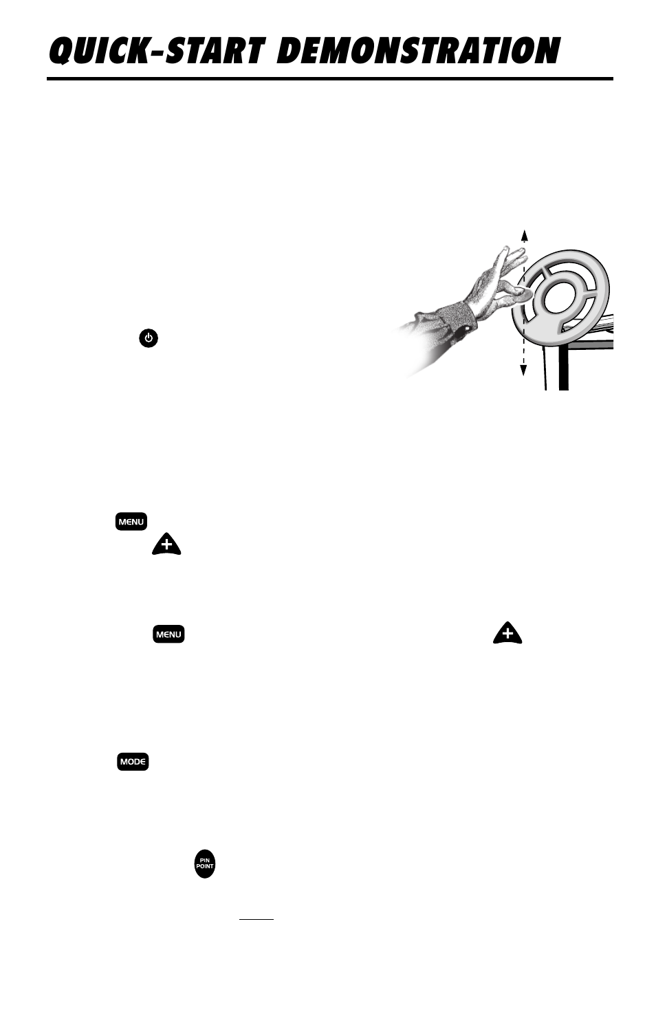 Quick-start dem onstration | Delta 4000 Metal Detector User Manual | Page 7 / 20