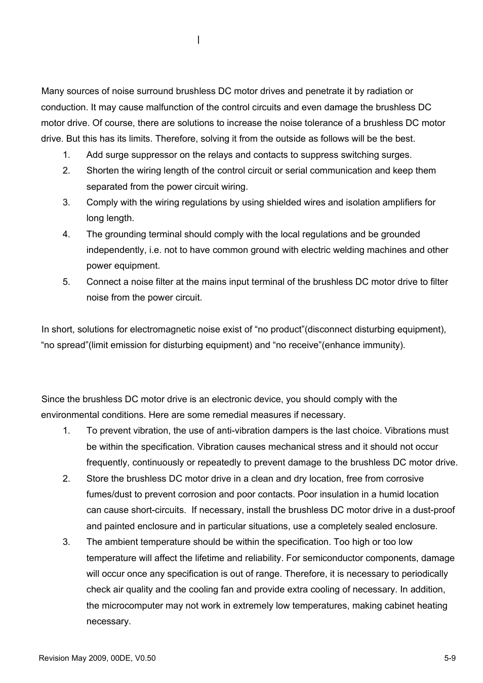 12 electromagnetic/induction noise, 13 environmental condition | Delta BLD-E1 brushless DC motor drive BLD-E1 Series User Manual | Page 156 / 186