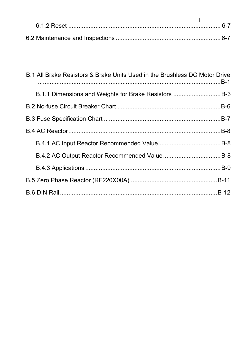 Delta BLD-E1 brushless DC motor drive BLD-E1 Series User Manual | Page 6 / 186