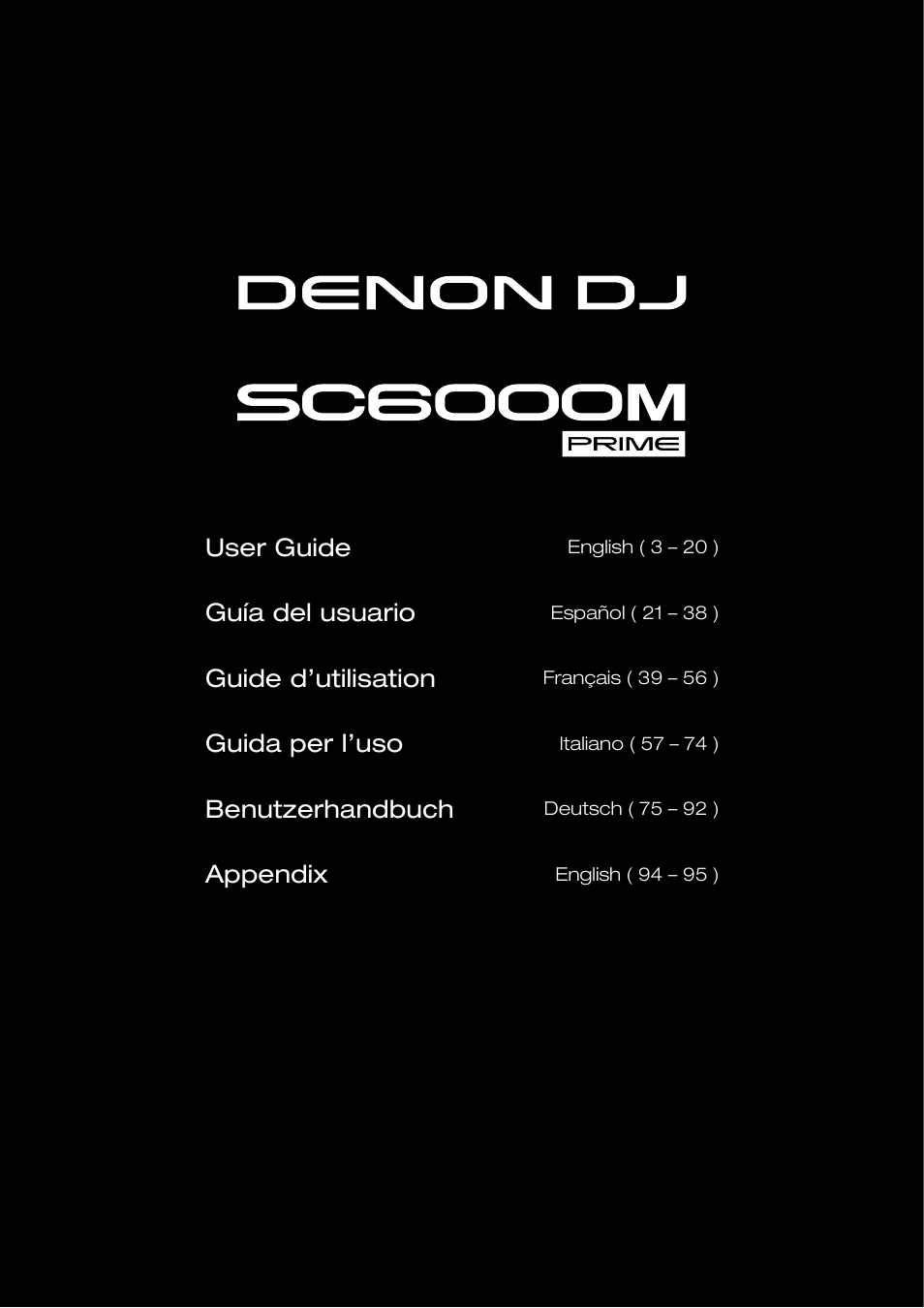Denon DJ DJ SC6000M Prime Dual-Layer Media Player with 10.1" Multi-Touch Display User Manual | 96 pages