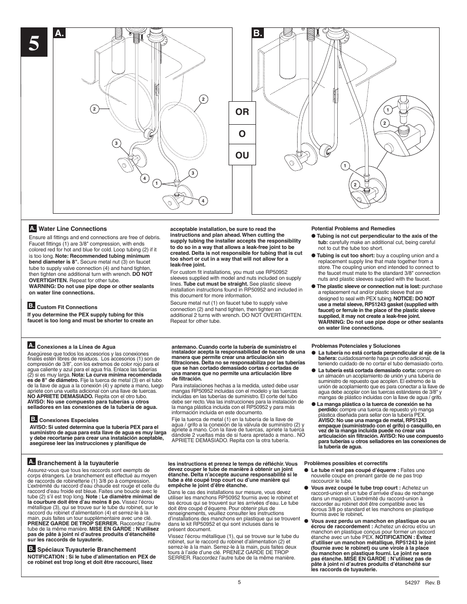 A. b. or o ou | Delta Victorian 542975 User Manual | Page 5 / 12