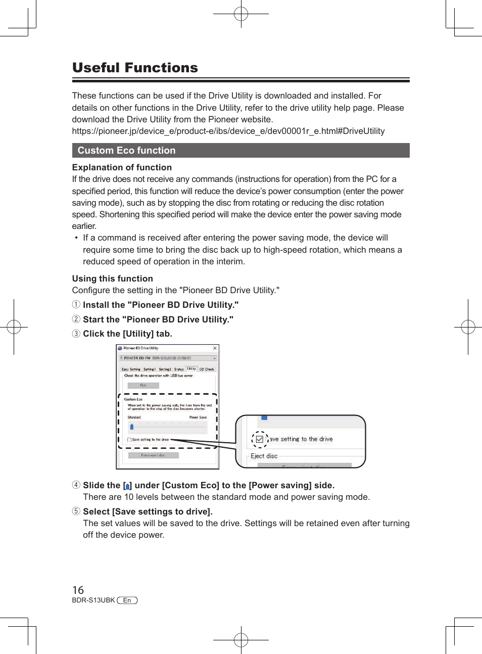 Useful functions | Pioneer BDR-S13UBK Internal Blu-ray Writer with M-DISC Support User Manual | Page 16 / 48