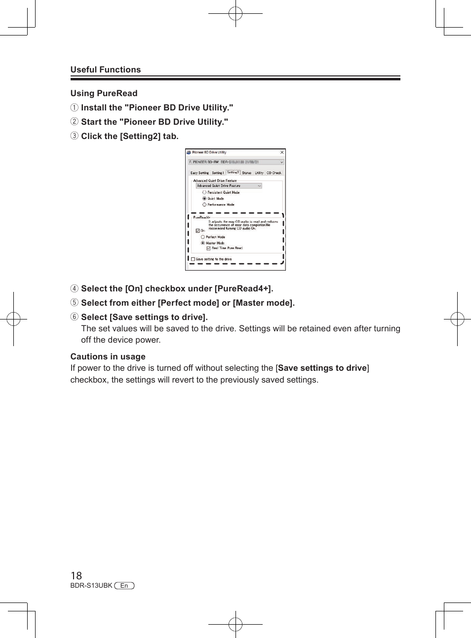 Pioneer BDR-S13UBK Internal Blu-ray Writer with M-DISC Support User Manual | Page 18 / 48