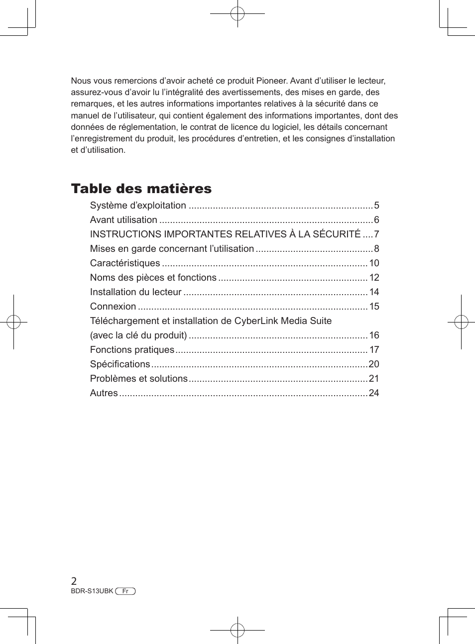Pioneer BDR-S13UBK Internal Blu-ray Writer with M-DISC Support User Manual | Page 24 / 48