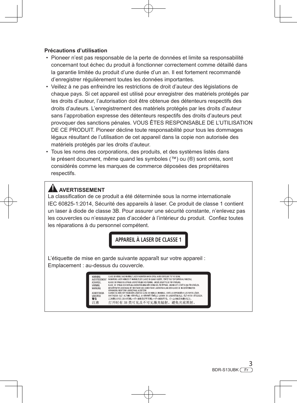 Pioneer BDR-S13UBK Internal Blu-ray Writer with M-DISC Support User Manual | Page 25 / 48