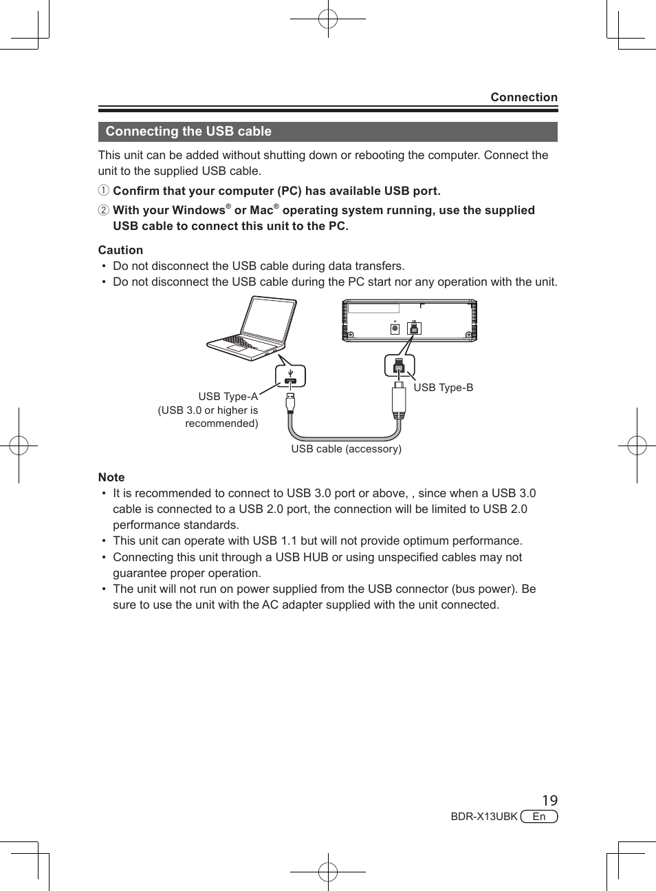 Pioneer BDR-X13UBK External USB 3.2 Gen 1 Blu-Ray Drive with M-DISC Support User Manual | Page 19 / 64