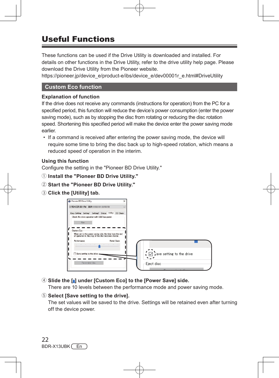 Useful functions | Pioneer BDR-X13UBK External USB 3.2 Gen 1 Blu-Ray Drive with M-DISC Support User Manual | Page 22 / 64