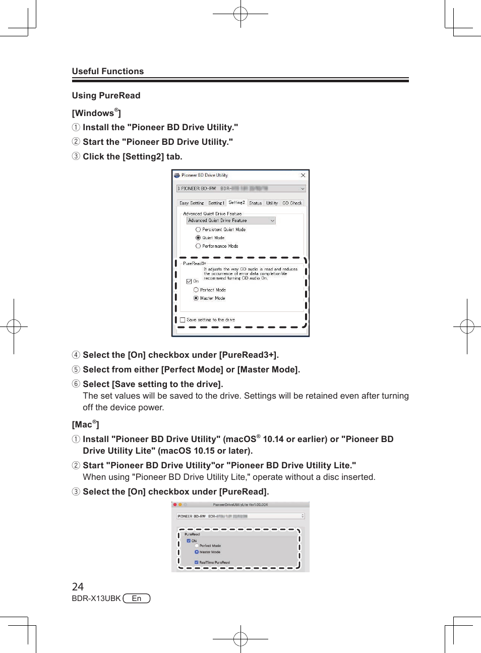 Pioneer BDR-X13UBK External USB 3.2 Gen 1 Blu-Ray Drive with M-DISC Support User Manual | Page 24 / 64