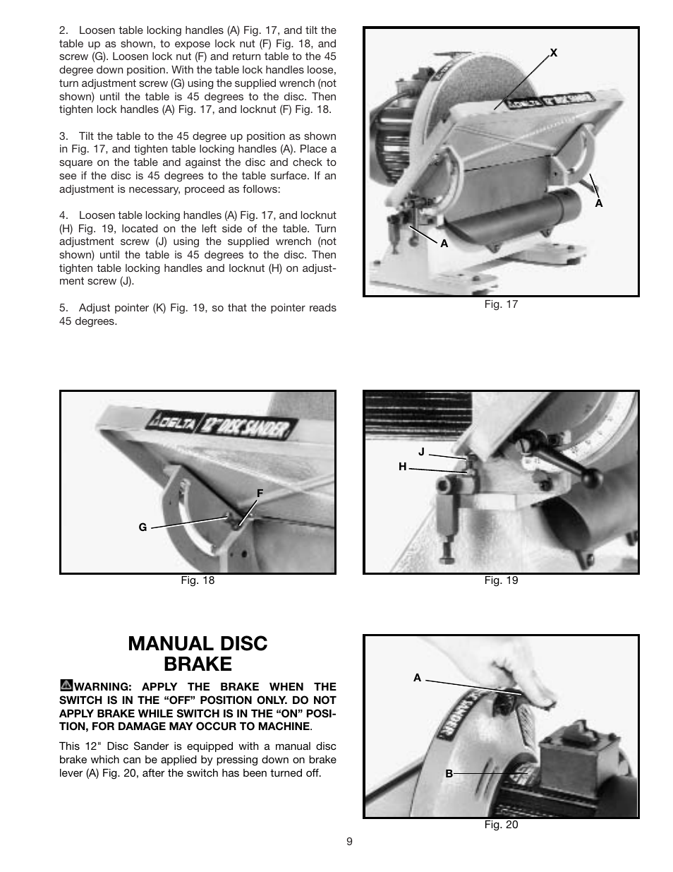 Manual disc brake | Delta 31-120 User Manual | Page 9 / 12