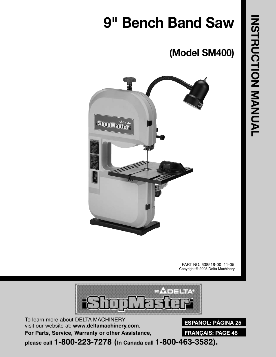 Delta ShopMaster SM400 User Manual | 72 pages