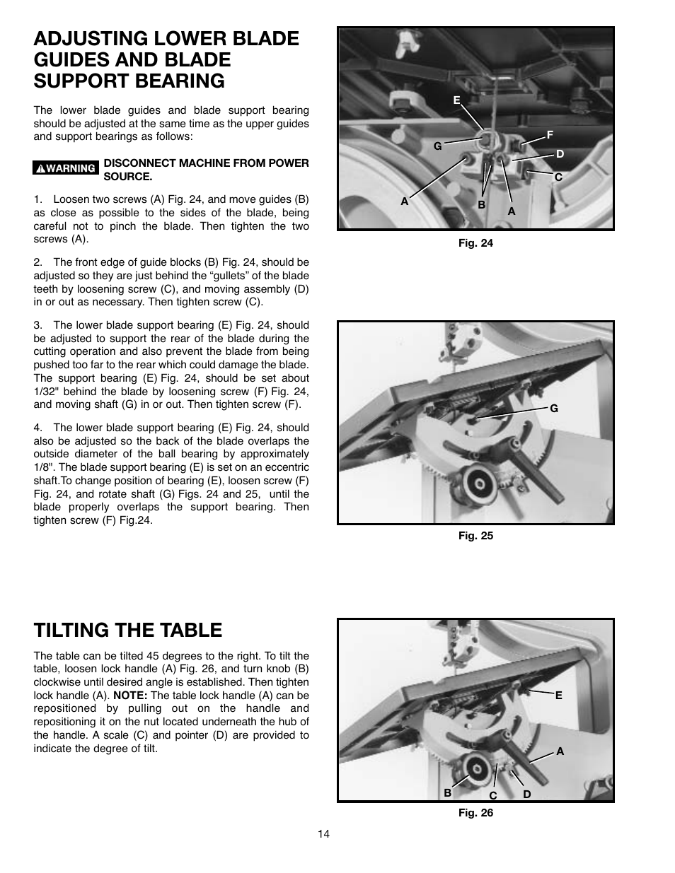 Tilting the table | Delta ShopMaster SM400 User Manual | Page 14 / 72
