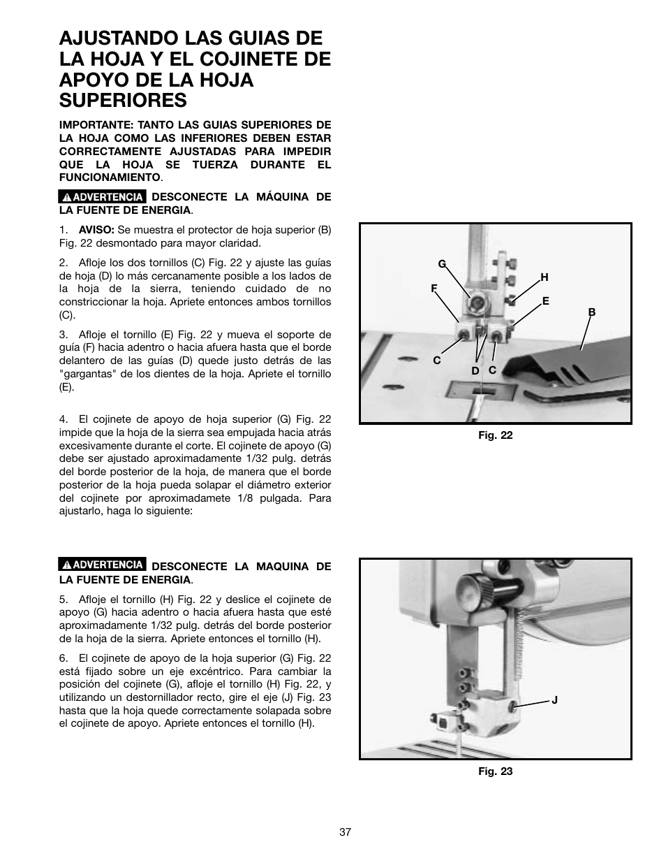 Delta ShopMaster SM400 User Manual | Page 37 / 72