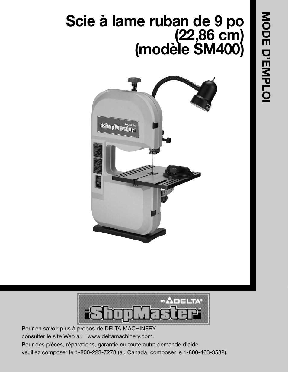 Mode d’emploi | Delta ShopMaster SM400 User Manual | Page 48 / 72