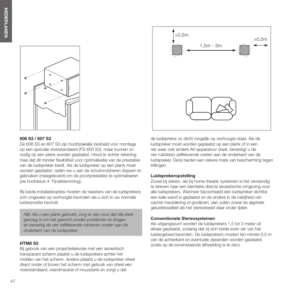 Bowers & Wilkins HTM6 S3 2-Way Center Channel Speaker (Oak) User Manual | Page 48 / 124