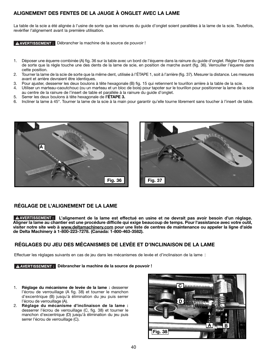 Delta 36-714B User Manual | Page 40 / 76