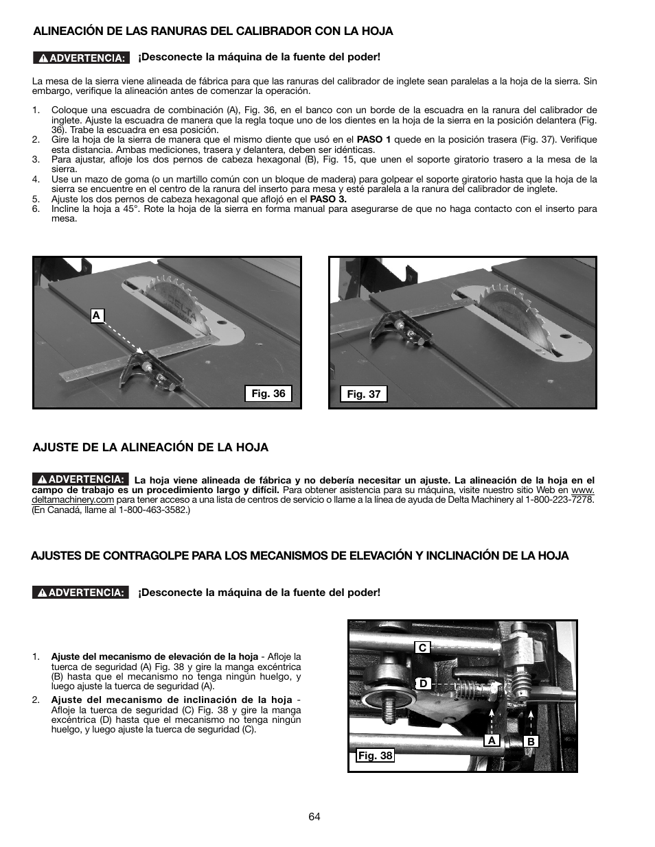 Delta 36-714B User Manual | Page 64 / 76