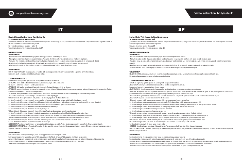 Video instruction: bit.ly/nlrbuild | Next Level Racing Flight Simulator Lite Cockpit User Manual | Page 11 / 17