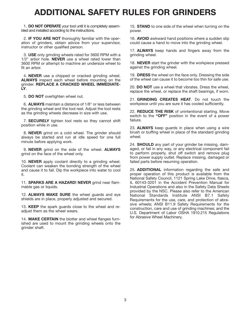 Additional safety rules for grinders | Delta 23-840 User Manual | Page 3 / 12