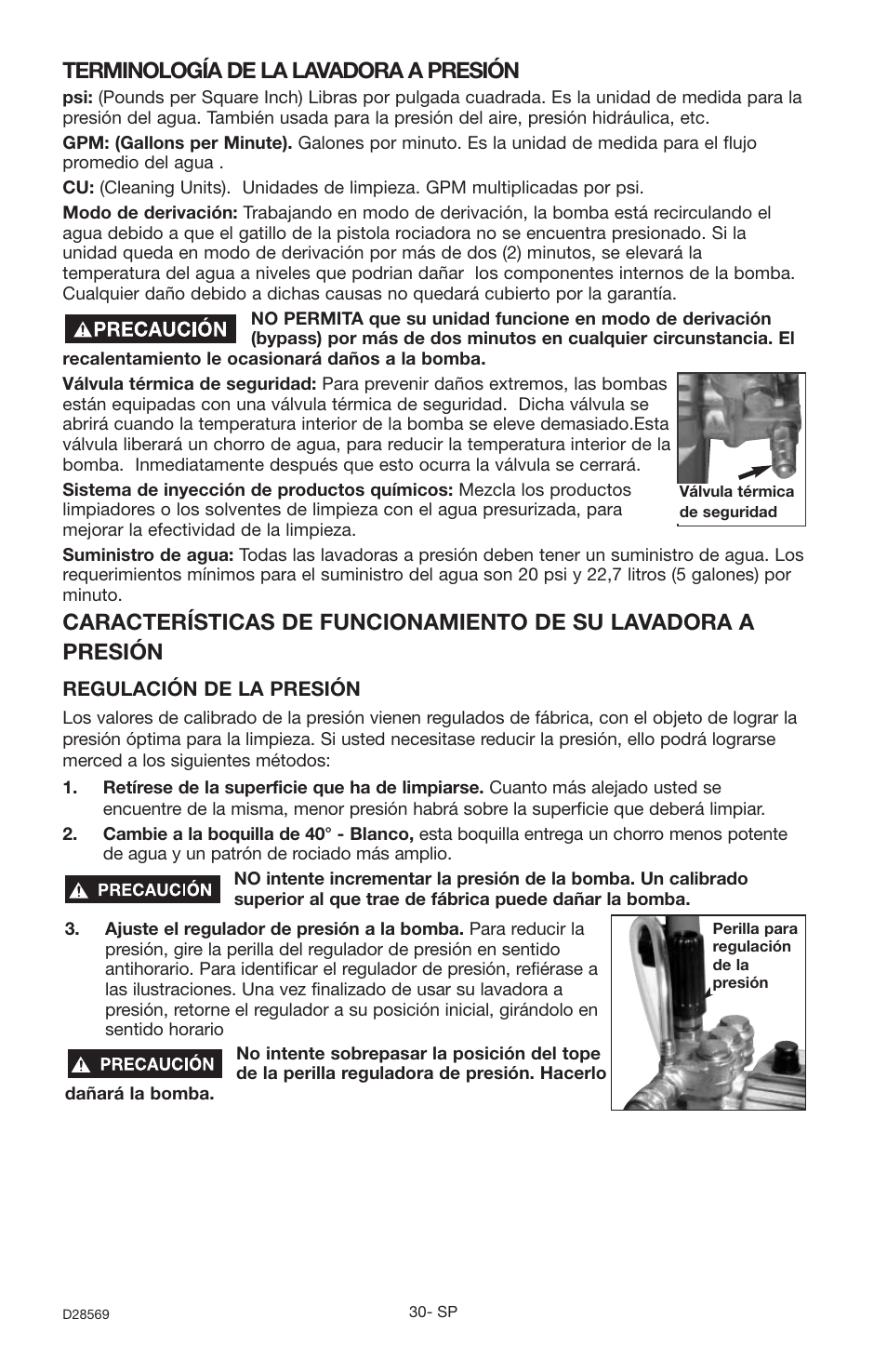 Terminología de la lavadora a presión | Delta D28569 User Manual | Page 30 / 60