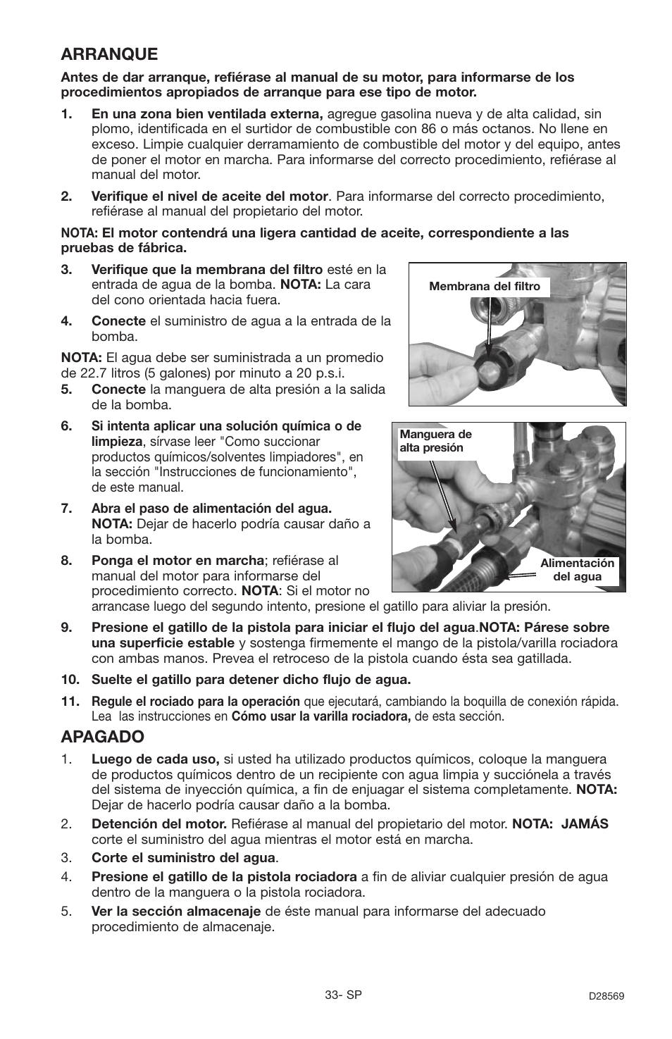 Arranque, Apagado | Delta D28569 User Manual | Page 33 / 60