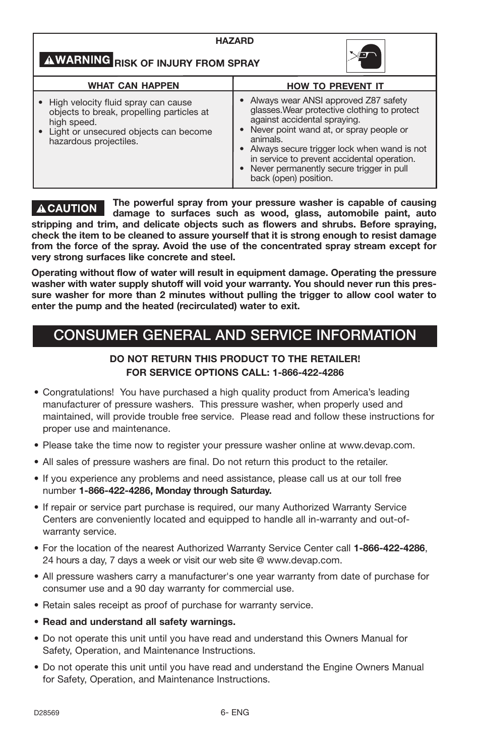 Consumer general and service information | Delta D28569 User Manual | Page 6 / 60