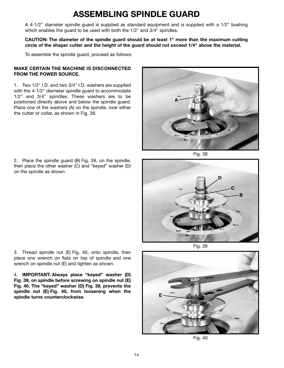 Assembling spindle guard | Delta 43-424 User Manual | Page 14 / 27