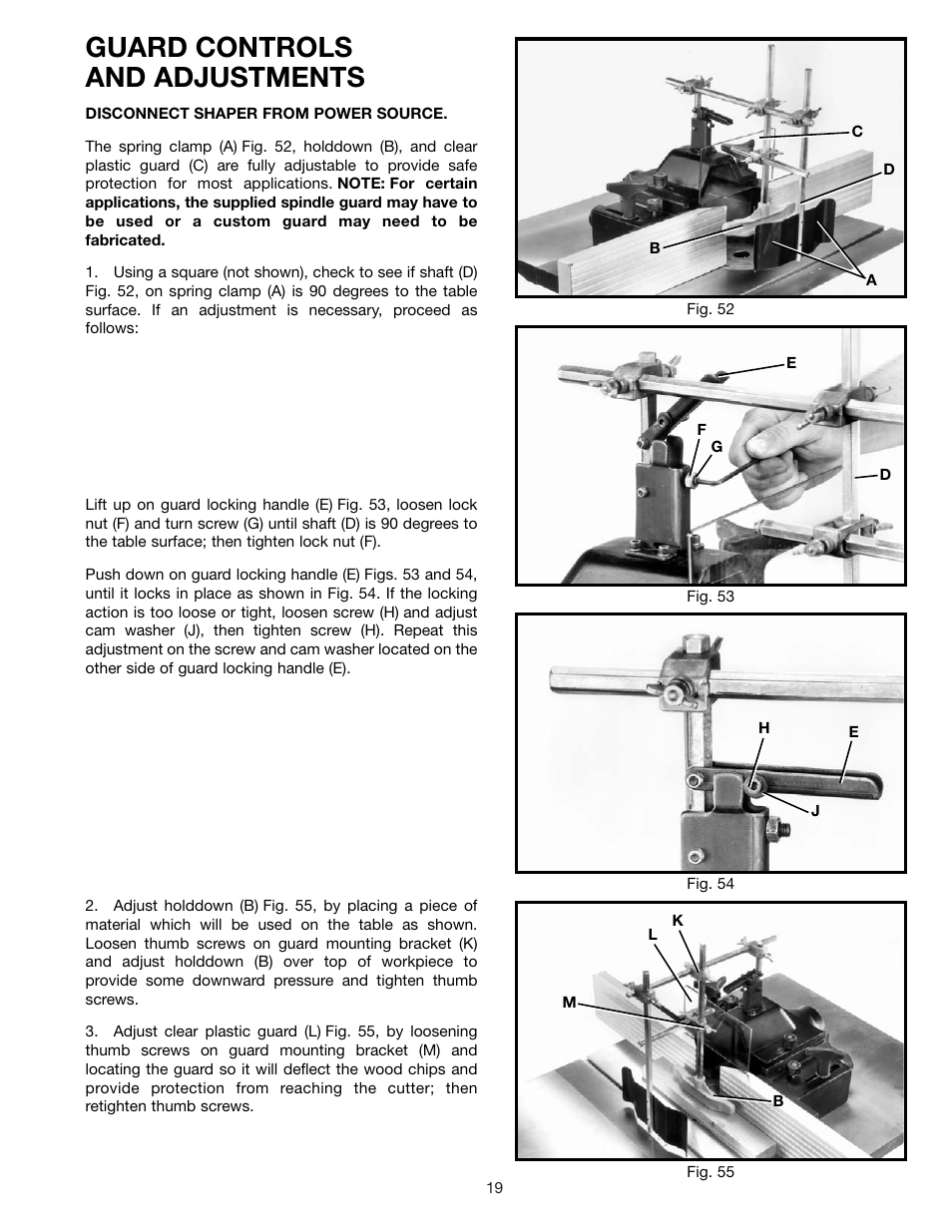 Guard controls and adjustments | Delta 43-424 User Manual | Page 19 / 27