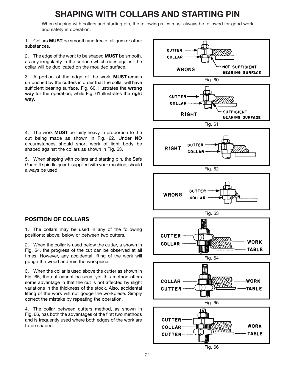 Shaping with collars and starting pin | Delta 43-424 User Manual | Page 21 / 27