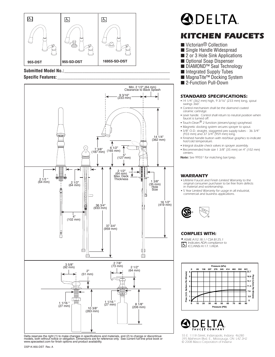 Delta Victorian 955-DST User Manual | 1 page