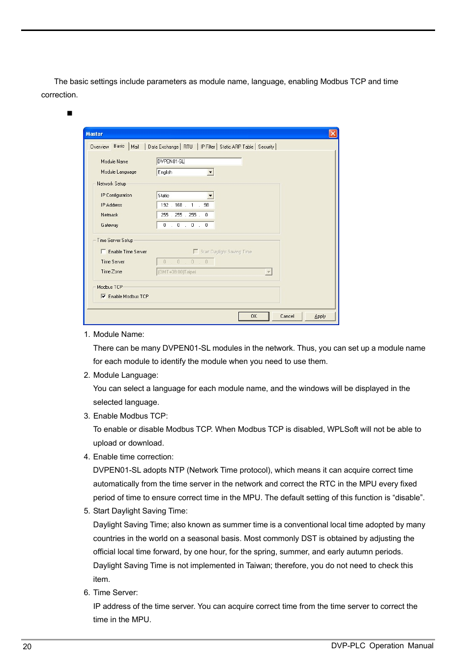 Ethernet communication module dvpen01-sl | Delta DVPEN01-SL User Manual | Page 22 / 58