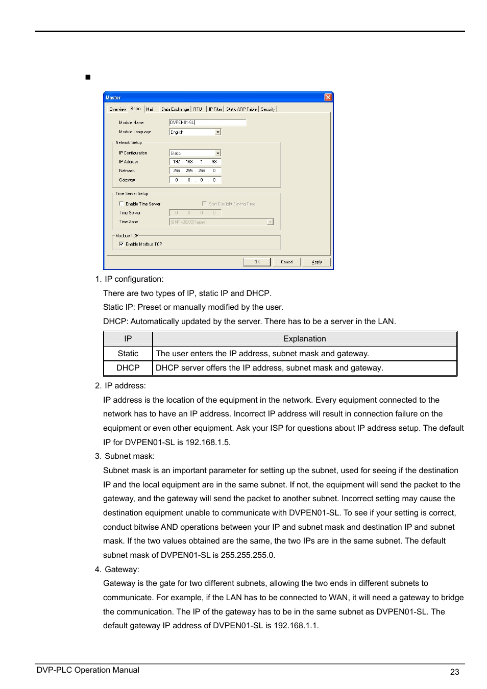 Ethernet communication module dvpen01-sl | Delta DVPEN01-SL User Manual | Page 25 / 58